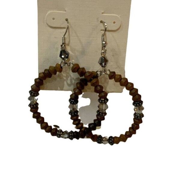 A Li Khan Circle Hoops Studs Dangle Beads Charm Earrings Women Fashion Jewelry - Picture 6 of 6